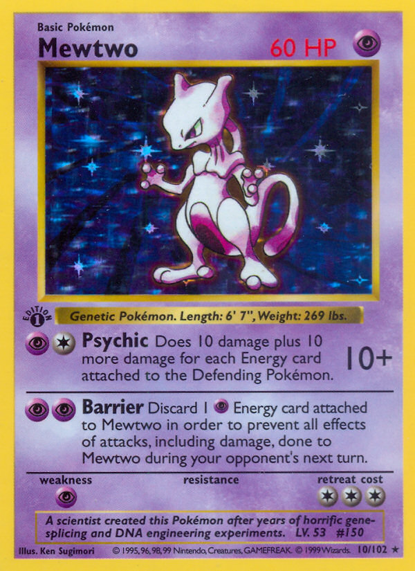 Mewtwo – Base 10/102 Pokémon card