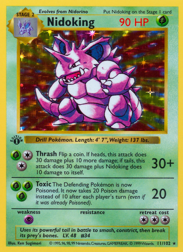 Nidoking – Base 11/102 Pokémon card