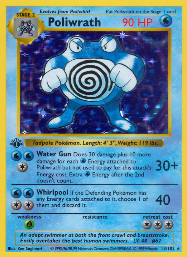 Poliwrath – Base 13/102 Pokémon card