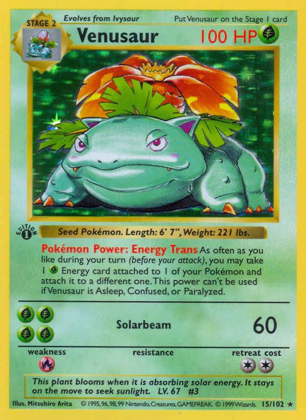 Venusaur – Base 15/102 Pokémon card