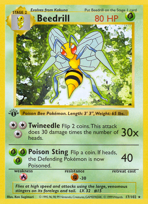 Beedrill – Base 17/102 Pokémon card
