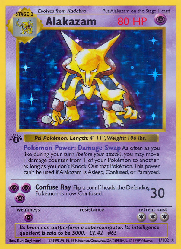 Alakazam – Base 1/102 Pokémon card