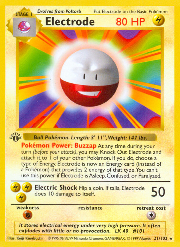 Electrode – Base 21/102 Pokémon card