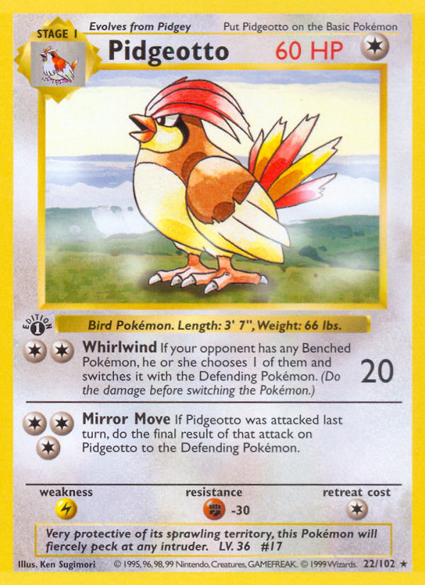 Pidgeotto – Base 22/102 Pokémon card