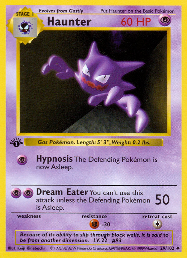 Haunter – Base 29/102 Pokémon card