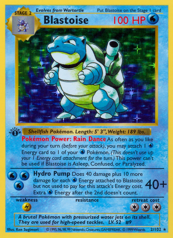 Blastoise – Base 2/102 Pokémon card