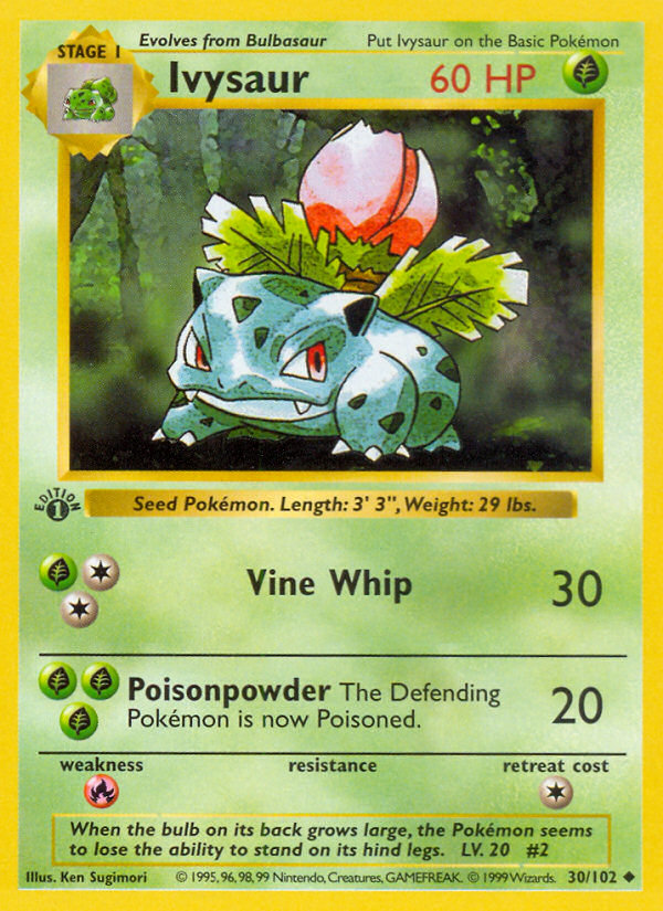 Ivysaur – Base 30/102 Pokémon card