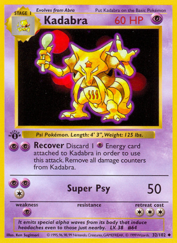 Kadabra – Base 32/102 Pokémon card