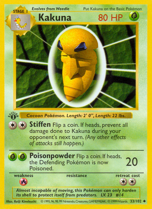 Kakuna – Base 33/102 Pokémon card