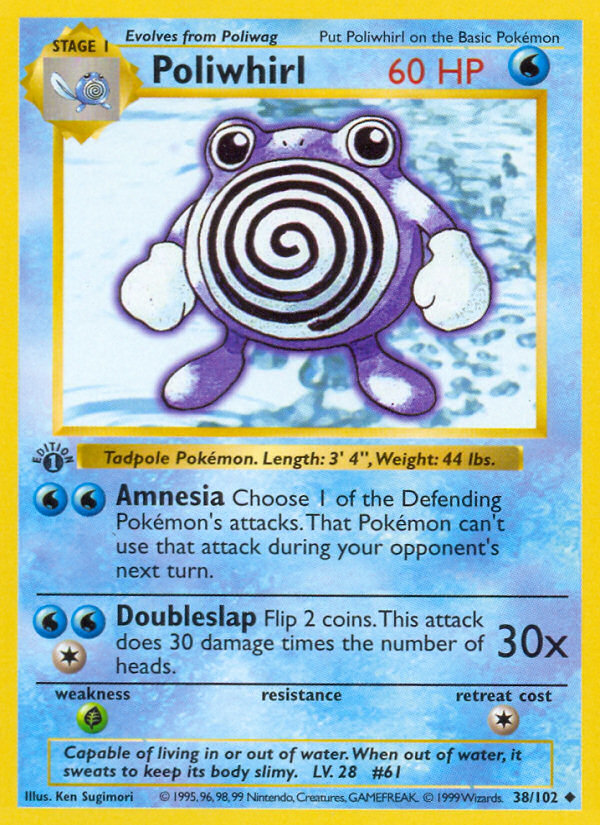 Poliwhirl – Base 38/102 Pokémon card