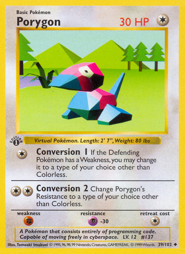 Porygon – Base 39/102 Pokémon card