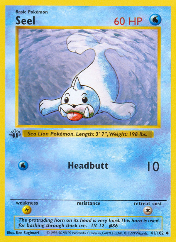 Seel – Base 41/102 Pokémon card