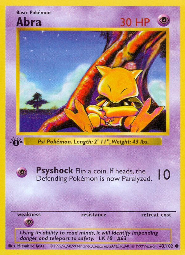 Abra – Base 43/102 Pokémon card