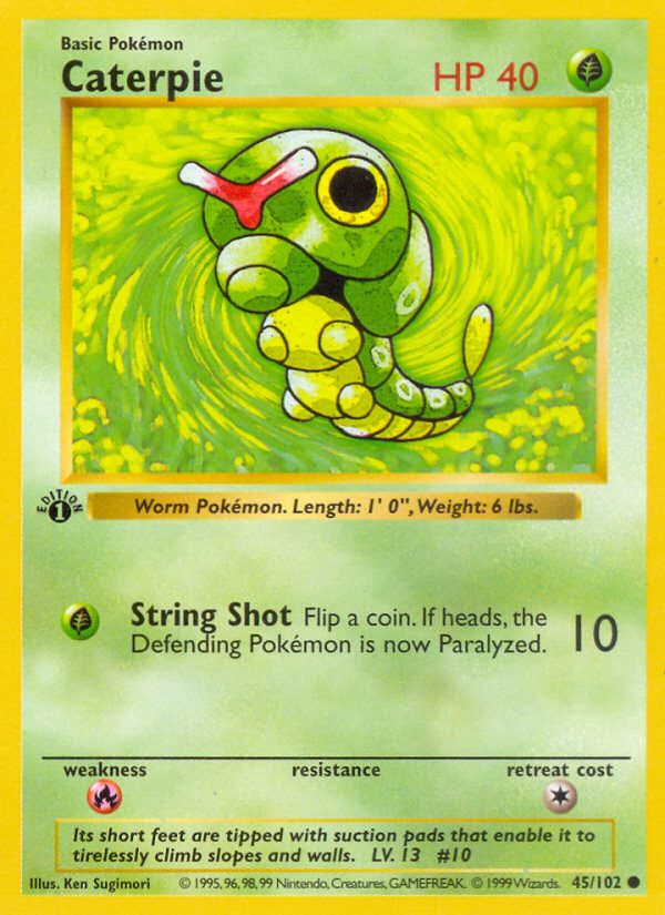 Caterpie – Base 45/102 Pokémon card
