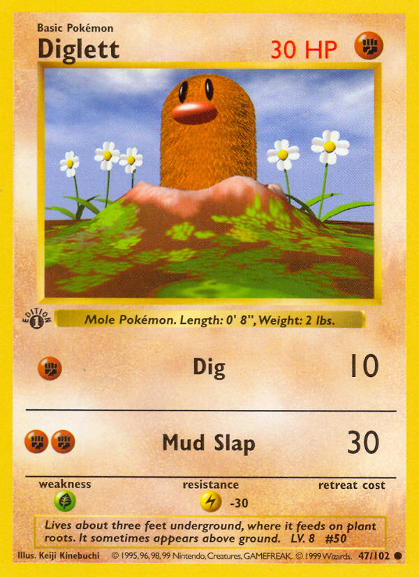 Diglett – Base 47/102 Pokémon card
