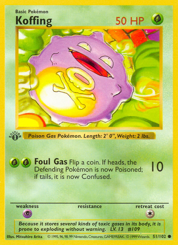 Koffing – Base 51/102 Pokémon card