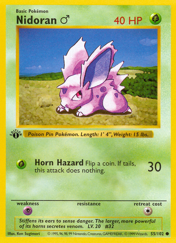 Nidoran ♂ – Base 55/102 Pokémon card