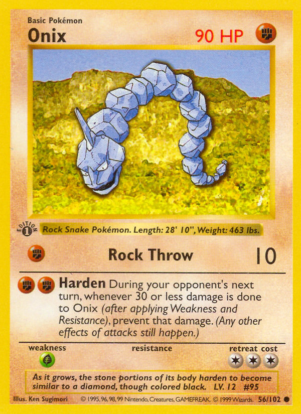 Onix – Base 56/102 Pokémon card