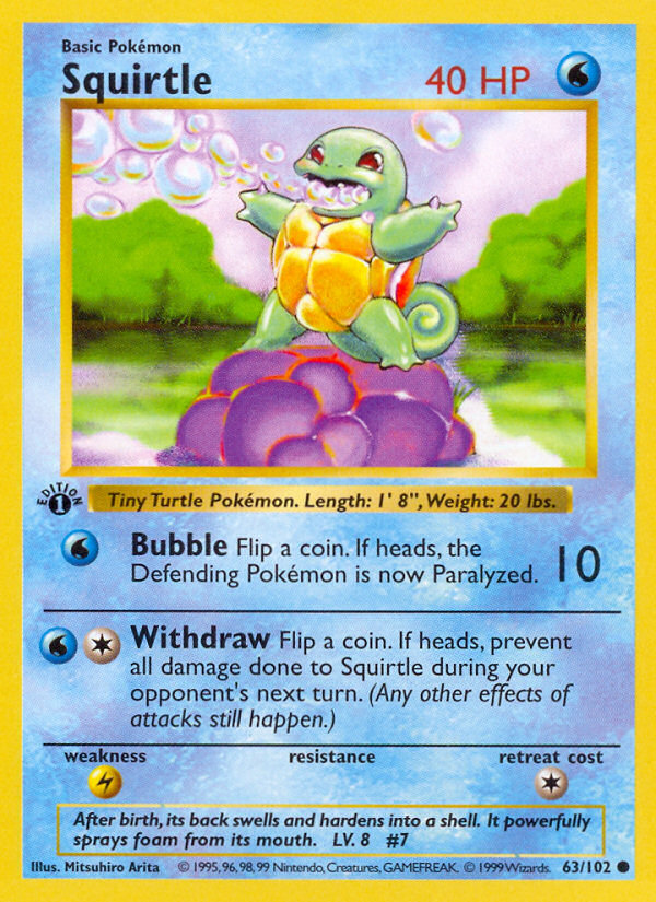 Squirtle – Base 63/102 Pokémon card