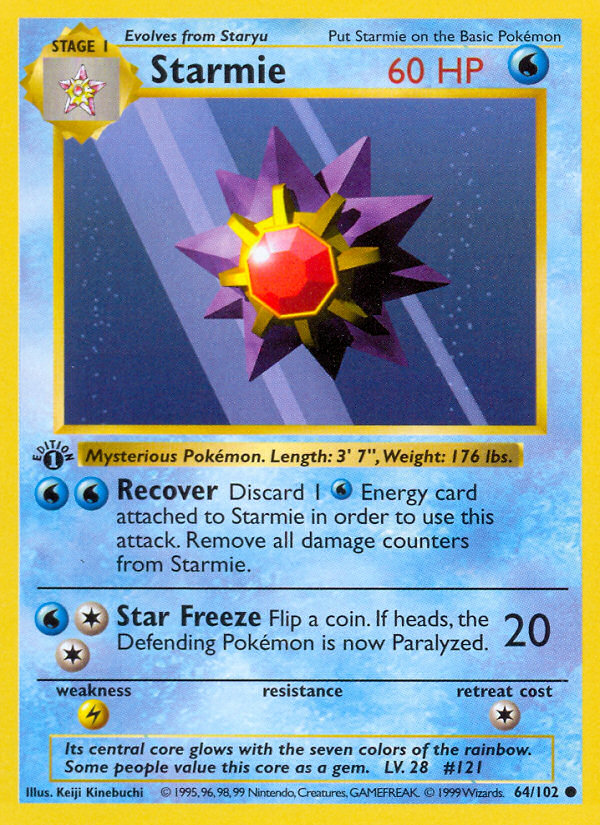 Starmie – Base 64/102 Pokémon card