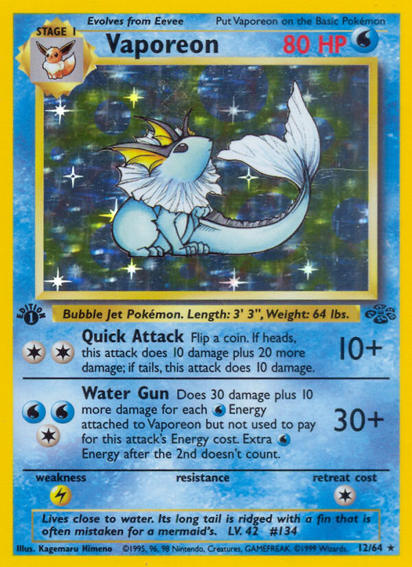 Vaporeon – Jungle 12/64 Pokémon card