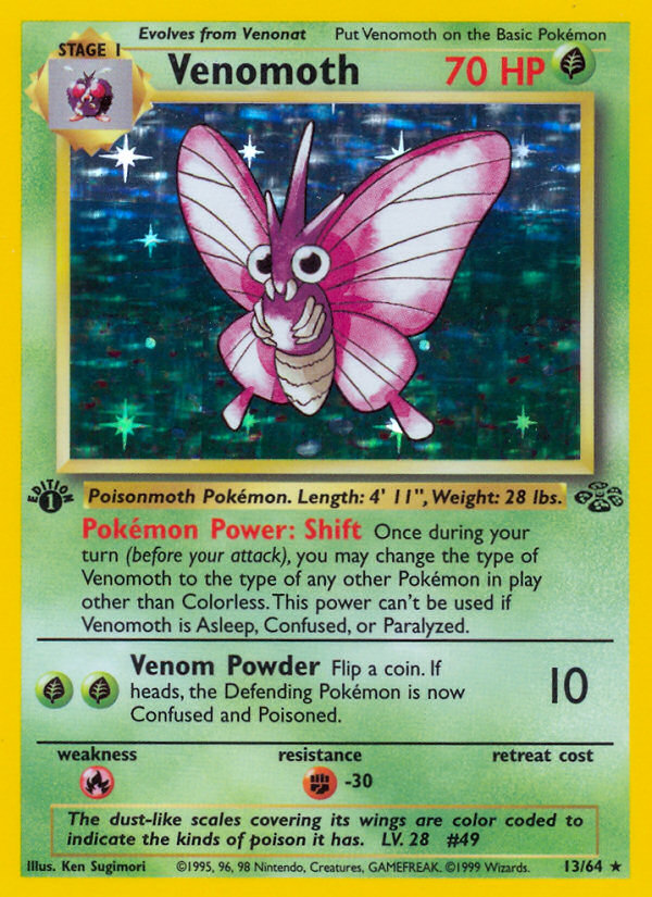 Venomoth – Jungle 13/64 Pokémon card