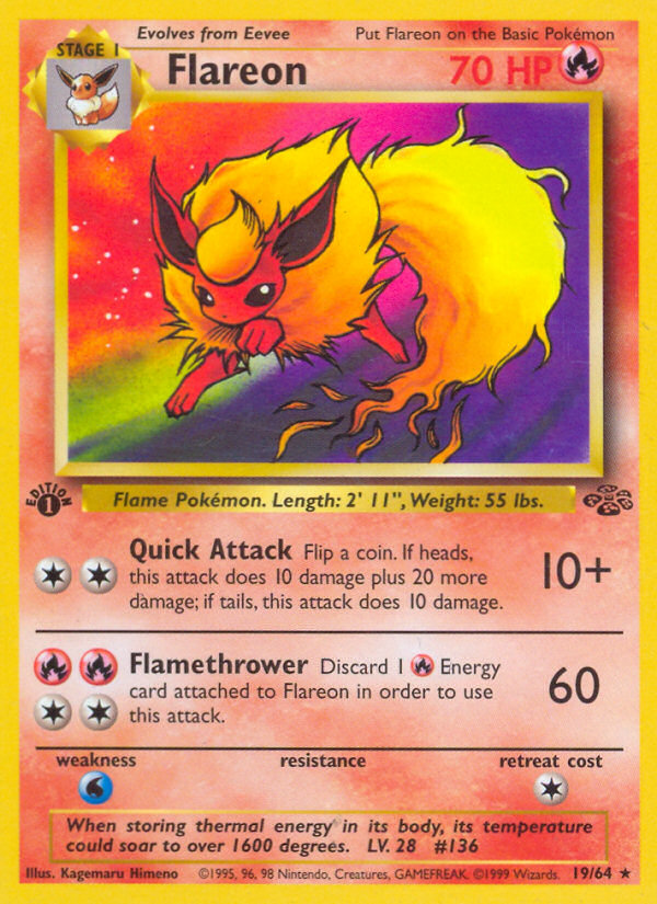 Flareon – Jungle 19/64 Pokémon card