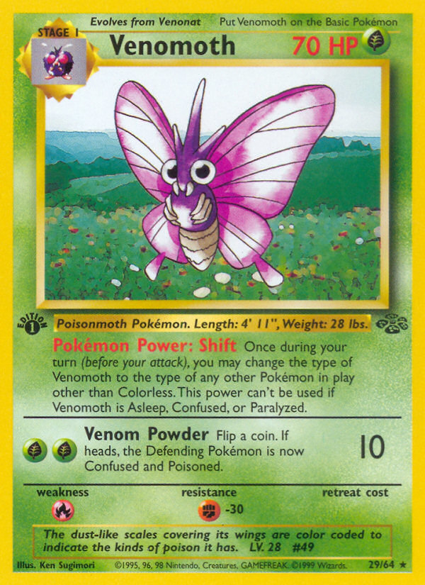 Venomoth – Jungle 29/64 Pokémon card