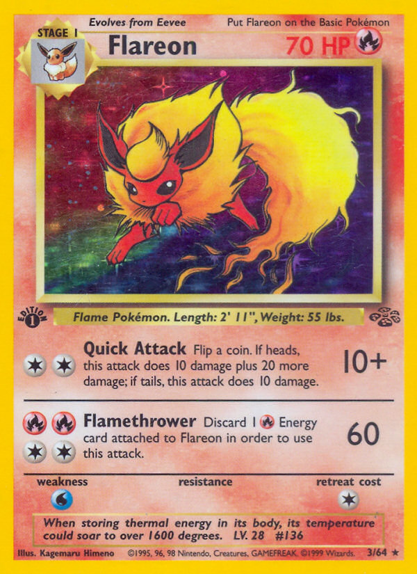 Flareon – Jungle 3/64 Pokémon card