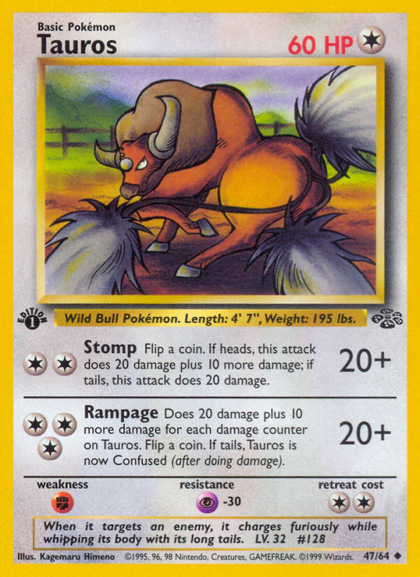 Tauros – Jungle 47/64 Pokémon card