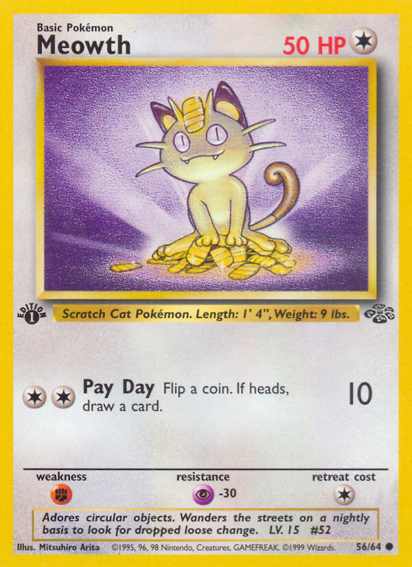 Meowth – Jungle 56/64 Pokémon card
