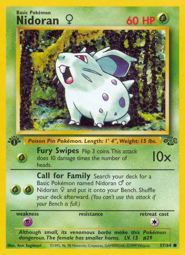 Nidoran ♀ – Jungle 57/64 Pokémon card