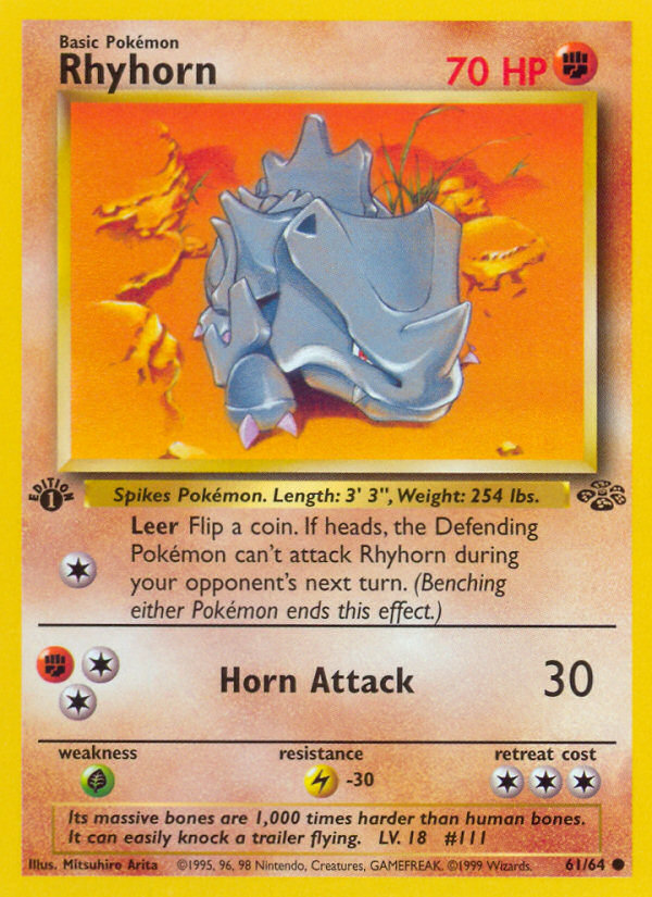 Rhyhorn – Jungle 61/64 Pokémon card