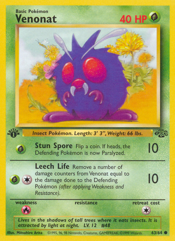 Venonat – Jungle 63/64 Pokémon card