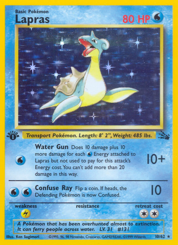 Lapras – Fossil 10/62 Pokémon card