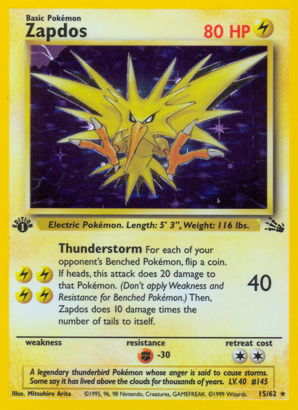 Zapdos – Fossil 15/62 Pokémon card