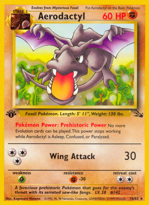 Aerodactyl – Fossil 16/62 Pokémon card