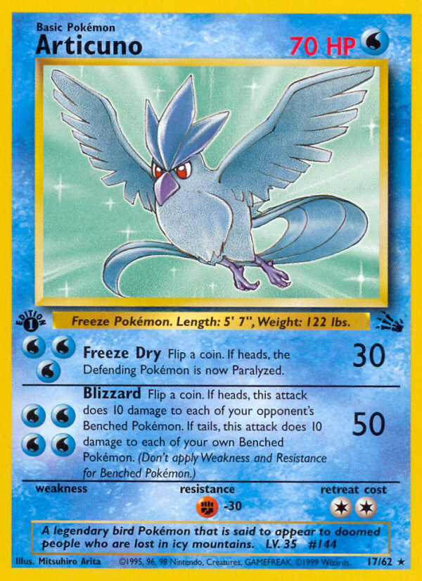 Articuno – Fossil 17/62 Pokémon card
