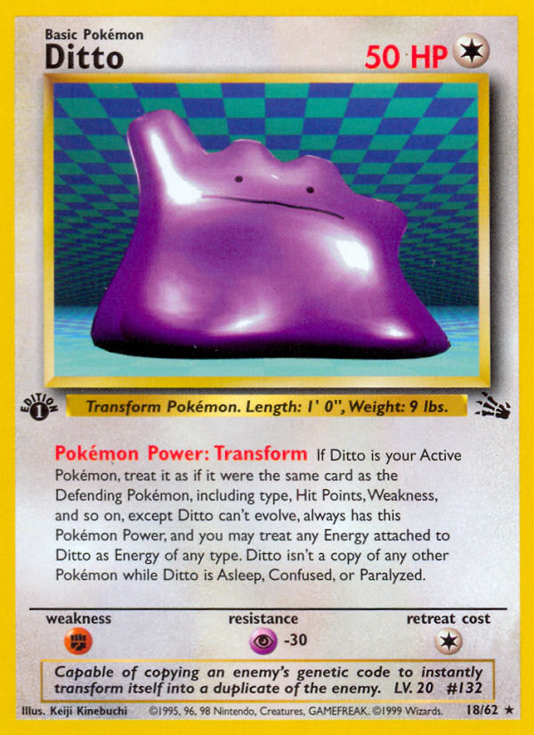 Ditto – Fossil 18/62 Pokémon card