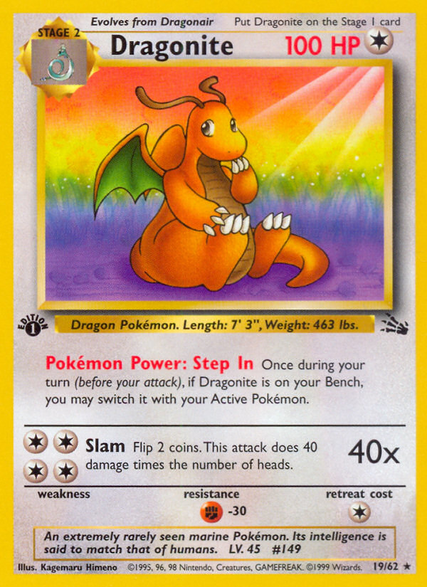 Dragonite – Fossil 19/62 Pokémon card