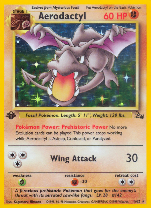 Aerodactyl – Fossil 1/62 Pokémon card