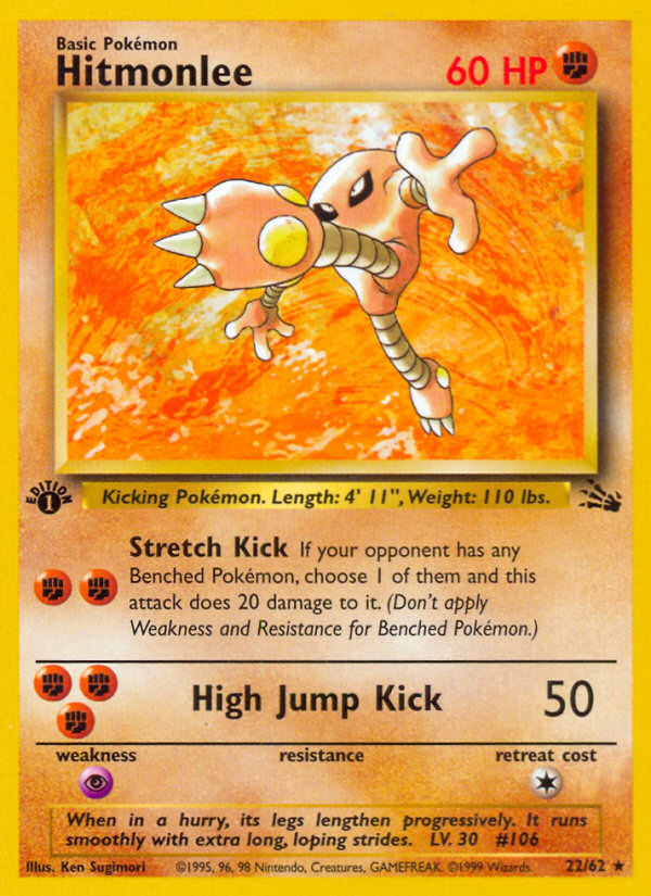 Hitmonlee – Fossil 22/62 Pokémon card