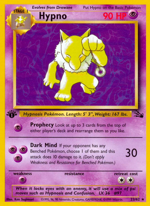Hypno – Fossil 23/62 Pokémon card