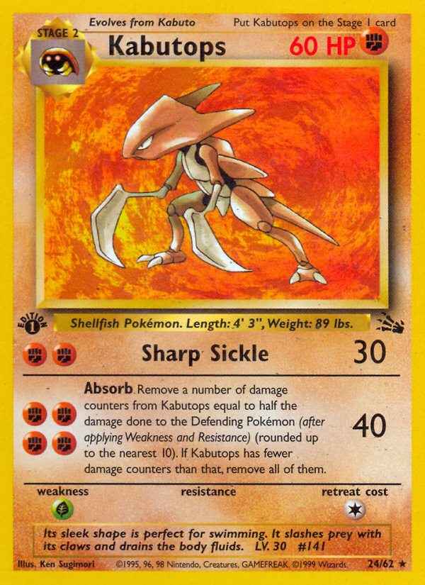 Kabutops – Fossil 24/62 Pokémon card
