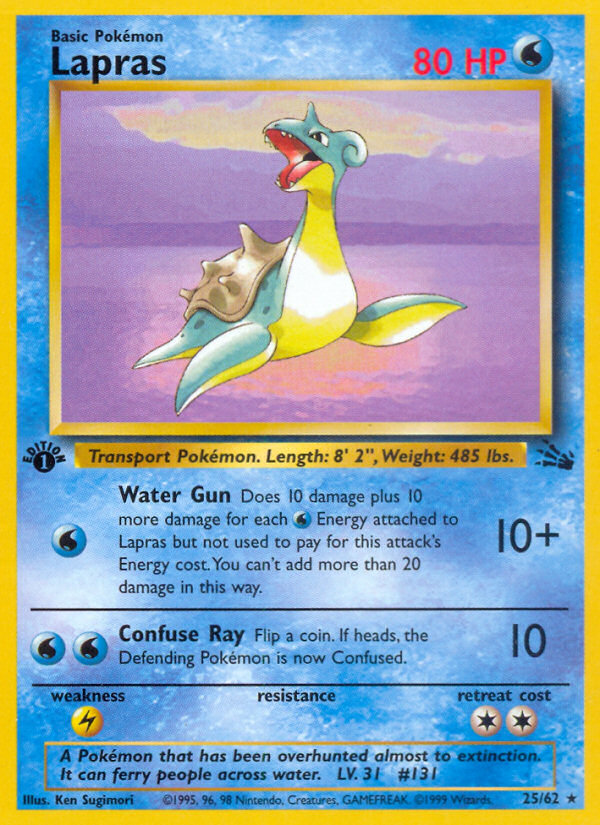 Lapras – Fossil 25/62 Pokémon card