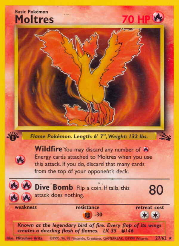Moltres – Fossil 27/62 Pokémon card
