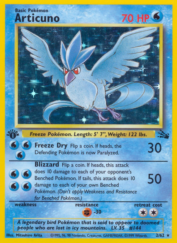 Articuno – Fossil 2/62 Pokémon card