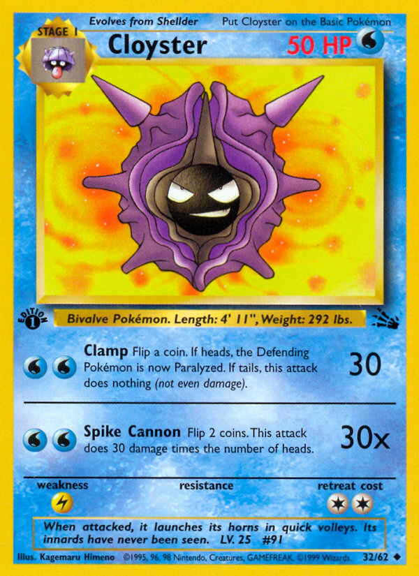 Cloyster – Fossil 32/62 Pokémon card