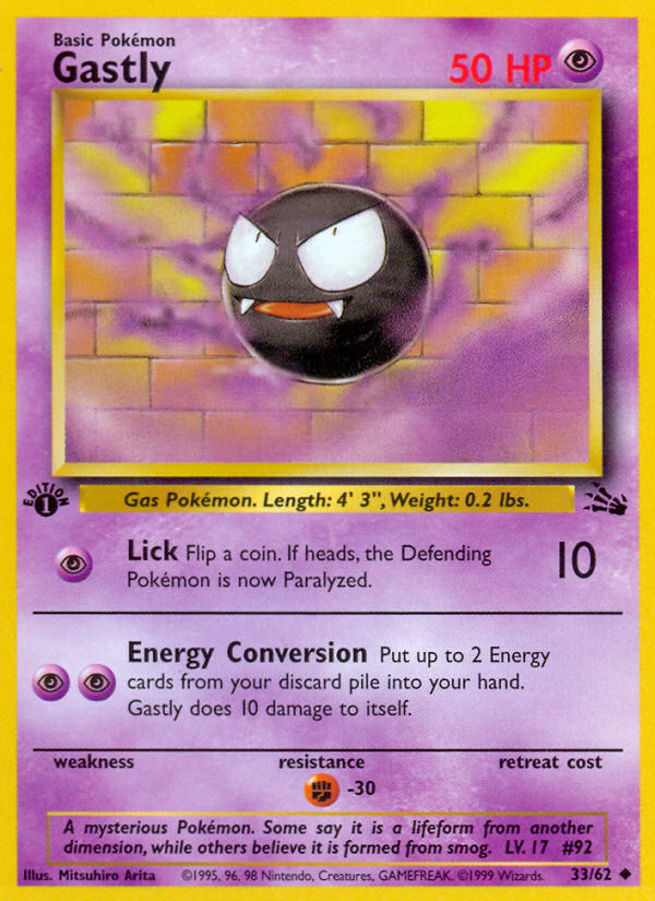 Gastly – Fossil 33/62 Pokémon card