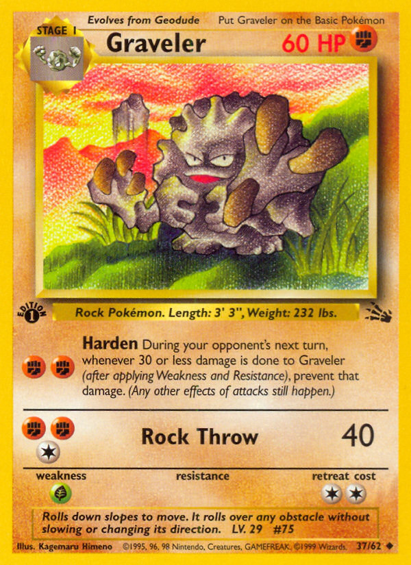 Graveler – Fossil 37/62 Pokémon card